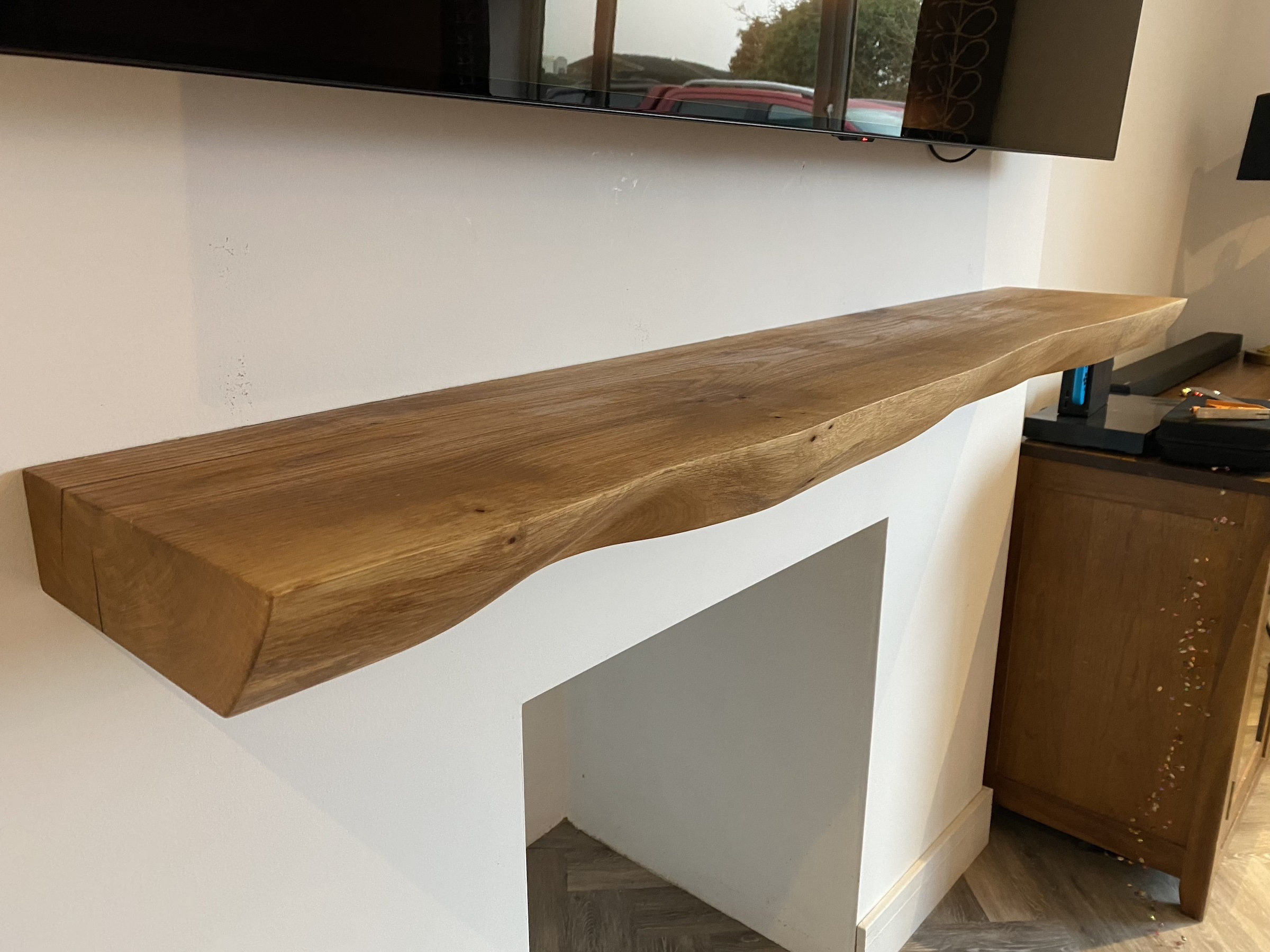 Live Edge Oak Mantlepiece